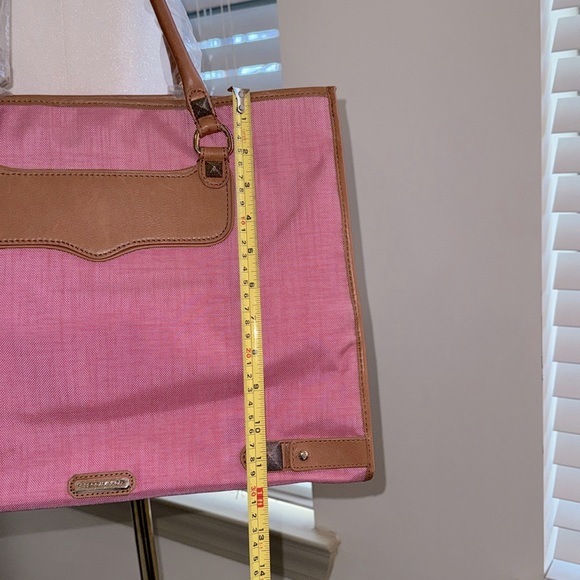 NWT Rebecca Minkoff Pink Canvas With Leather Trim Diamond Tote Size O/S - Picture 10 of 12